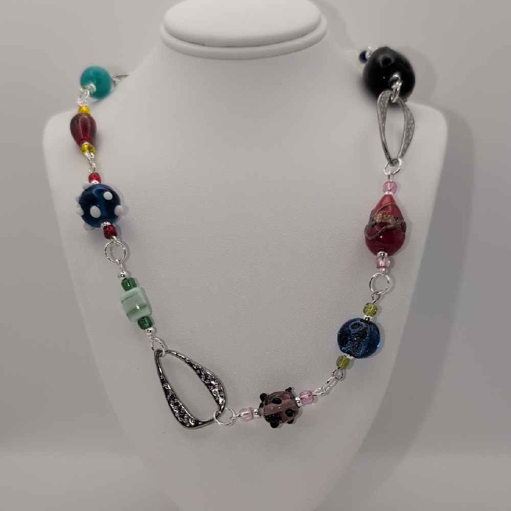 Handmade Lampwork Colorful Beaded Necklace